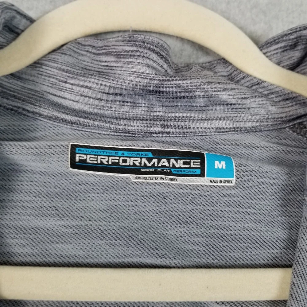 Roundtree & Yorke 1/4 Zip Jacket Mens M Medium Gray Space Dye Performance Jacket